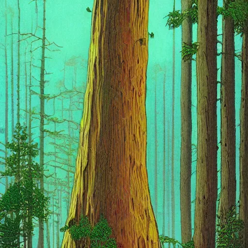 Image similar to forest tree flat 2 d art moebius