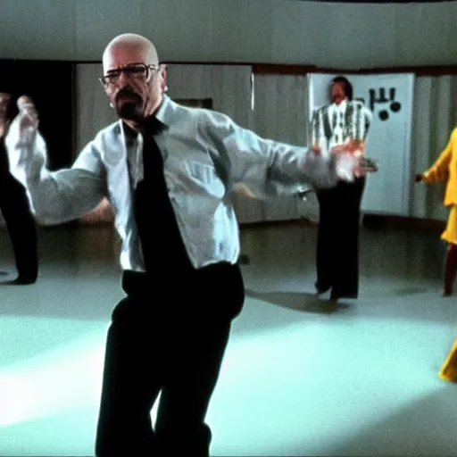 Image similar to A still of Walter White dancing on Soul Train
