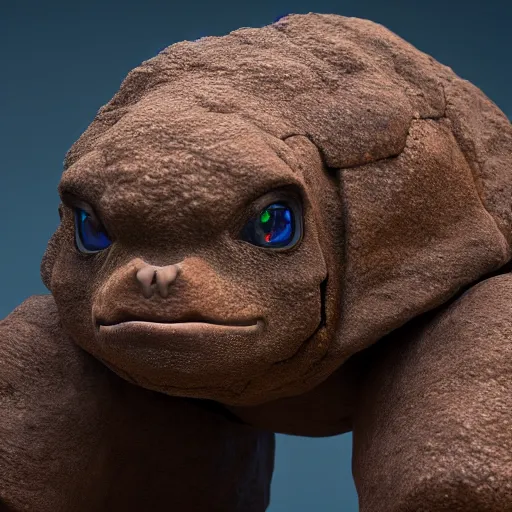 Image similar to photography of a realistic golem animal, ultra detailed, 8 k, cinematic lighting, natural background, trending on artstation, pokemon