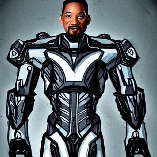 Prompt: will smith as war machine, marvel art