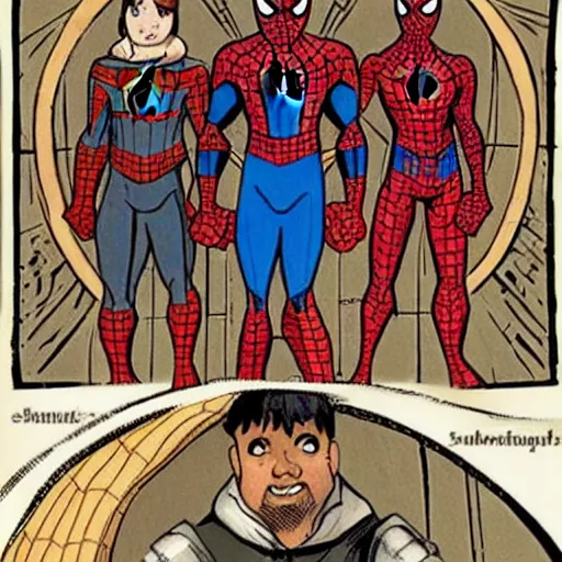 Image similar to medieval spider - man