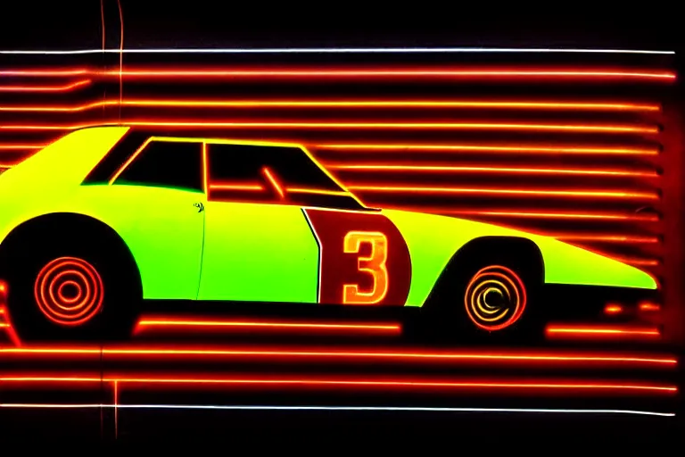 Image similar to stylized poster of a single gnx grand national, thick neon lights, ektachrome photograph, volumetric lighting, f 8 aperture, cinematic eastman 5 3 8 4 film