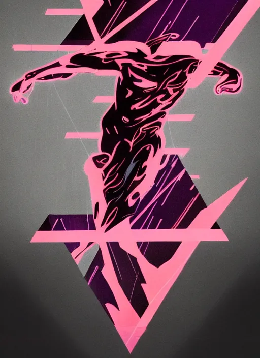 Prompt: elegant dark design poster showing a dynamic statue of achilles, black background with very subtle red and purple design elements, bold, powerful, nekro, vito acconci, thin straight purple lines, dark, glitch art, neo vaporwave, gritty, layout frame, square, trending on artstation