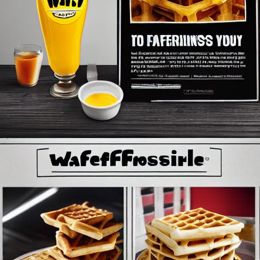 Prompt: wafflehouse professional advertising photography