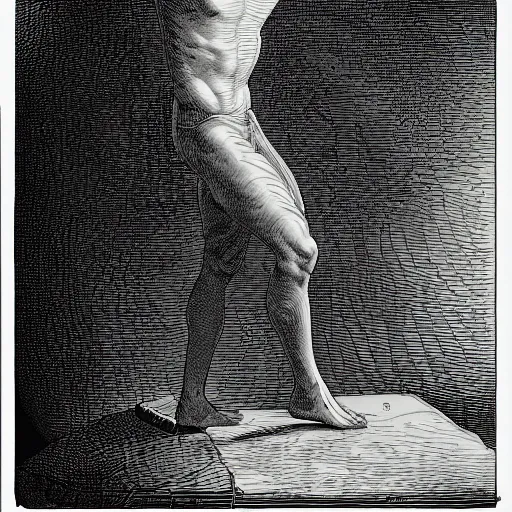 Image similar to portrait of a mark zuckerberg staring into the void, high detail, dramatic pose, illustration by gustav dore