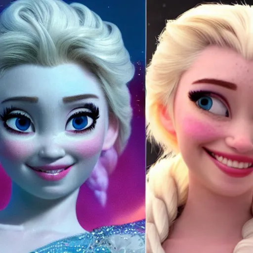 Image similar to miley cyrus as elsa in live action disney frozen, 8k resolution, full HD, cinematic lighting, award winning, anatomically correct