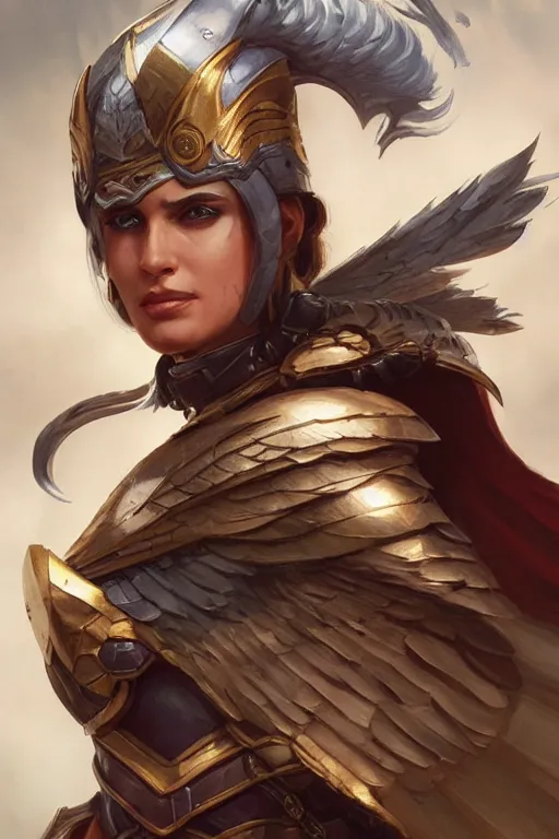 Image similar to amazon valkyrie athena, d & d, fantasy, portrait, highly detailed, headshot, digital painting, trending on artstation, concept art, sharp focus, illustration, art by artgerm and greg rutkowski and magali villeneuve