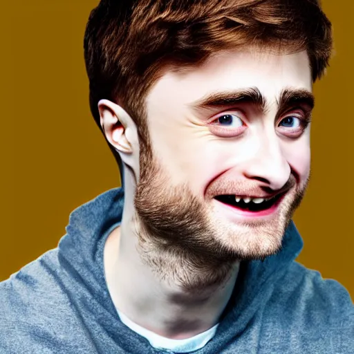 Prompt: photo of a banana looking like daniel radcliffe, 8 k