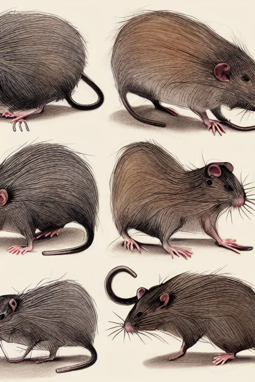 Image similar to life cycle of human rat, realistic, sketch and art by jacqueline e, color by bo feng lin