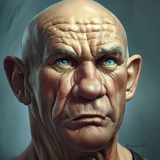 Image similar to a masterpiece portrait of popeye with huge biceps. very detailed eyes. intricate, elegant, highly detailed. trending on artstation, digital art, by stanley artgerm lau, wlop, rossdraws, james jean, andrei riabovitchev, marc simonetti, yoshitaka amano