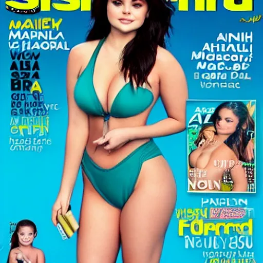 Prompt: Ariel winter on sport illustrated swimsuit cover,