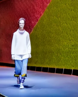 Image similar to hyperrealistic and heavy detailed balenciaga runway show of rick an morty , Leica SL2 50mm, vivid color, high quality, high textured