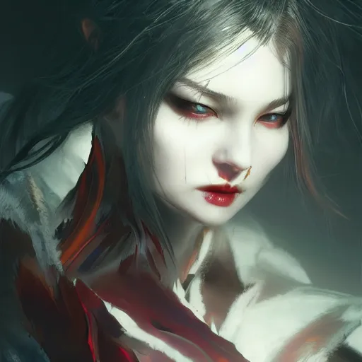 Prompt: young vampire princess with burning wings 4 k high definition gorgeous dramatic lighting artstation trending path traced contrast light and dark cinematic breathtaking by christensen, james c. and noriyoshi ohrai