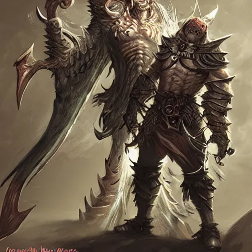 Image similar to monster warrior, D&D bestiary