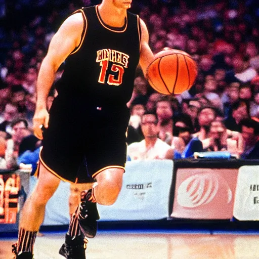 Prompt: bruce willis as a basketball player, photography,