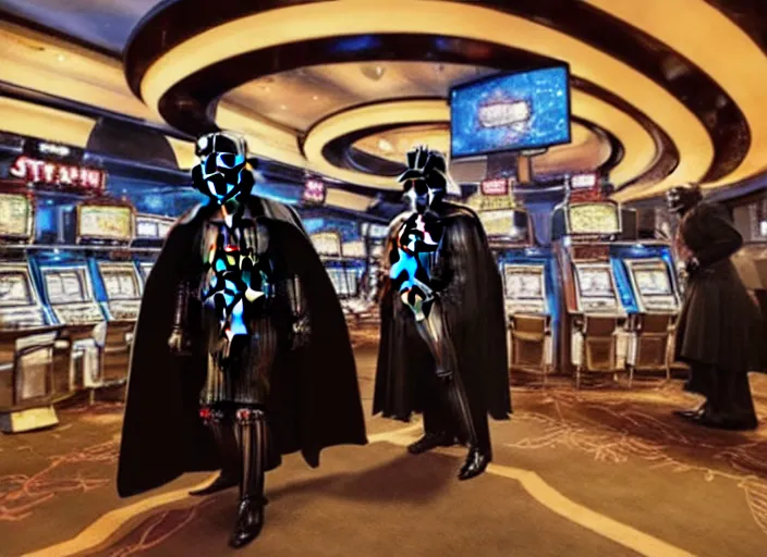 Prompt: Darth Vader goes to a casino in the new Star Wars movie, 4k