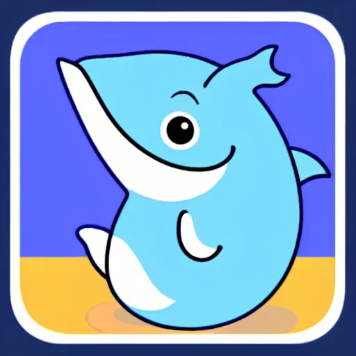 Image similar to telegram sticker of a cute cartoon whale