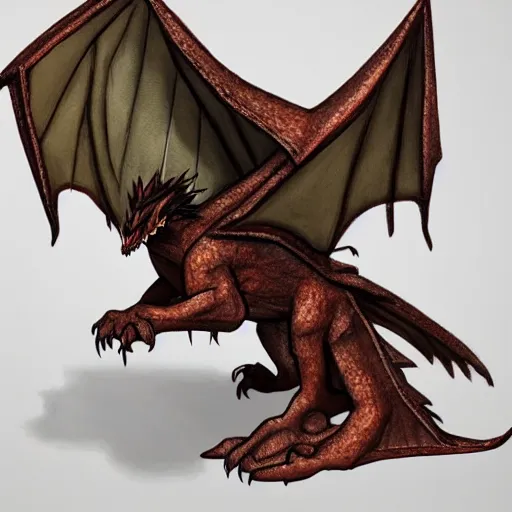 Prompt: medium sized brown feathered dragon that stands on 2 legs with razor sharp teeth and sharp claws, highly detailed, my hero academia art style