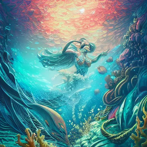 Prompt: coral underwater colorful, fantasy, intricate, highly detailed, digital painting, hd, trending on artstation, illustration, fine lines, sharp edges, colourful, style of stanley artgerm and greg rutkowski and dan mumford