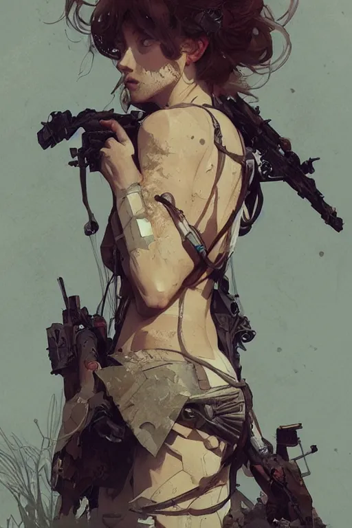 Prompt: A full portrait of a beautiful post apocalyptic offworld sapper, intricate, elegant, highly detailed, digital painting, artstation, concept art, smooth, sharp focus, illustration, art by Krenz Cushart and Artem Demura and alphonse mucha