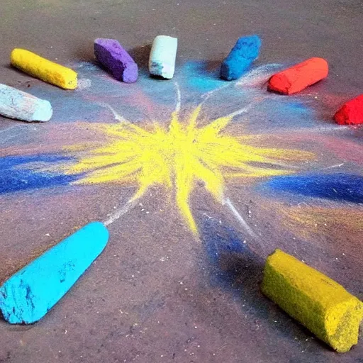 Image similar to a work of art. chalk