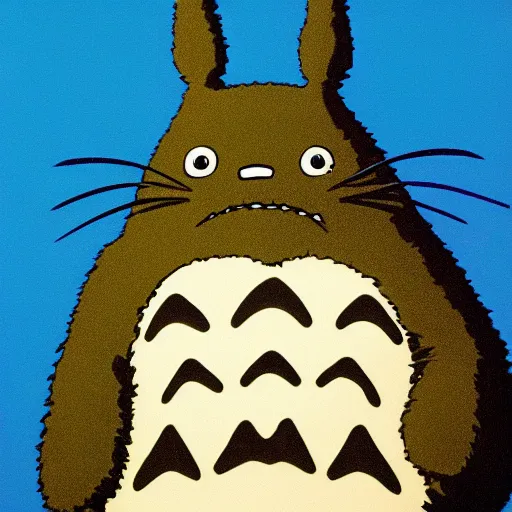 Prompt: totoro portrait by chuck close