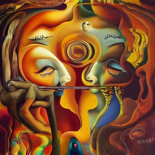 Image similar to If we had more time, We could live forever, Just you and I, We could be together, surrealism, in the style of Salvador Dali, oil on canvas, 8K beautiful detailed mural