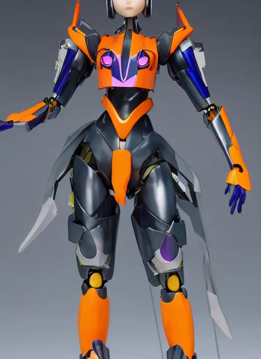 Image similar to Girl in mecha cyber Armor, portrait of the action figure of a girl, with bare legs，in the style of NEON GENESIS EVANGELION，anime figure