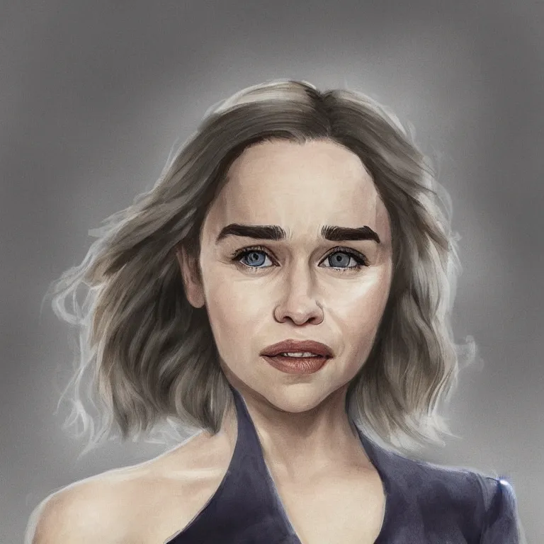 Prompt: a portrait of emilia clarke in style of charger, realism, emilia clarke