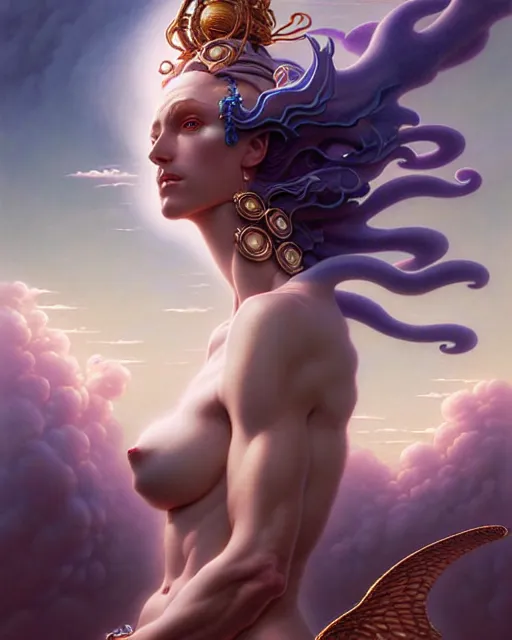 Image similar to goddess of wind, beautiful fantasy character portrait, ultra realistic, wide angle, intricate details, highly detailed by peter mohrbacher, boris vallejo, hajime sorayama, wayne barlowe, aaron horkey, gaston bussiere, craig mullins