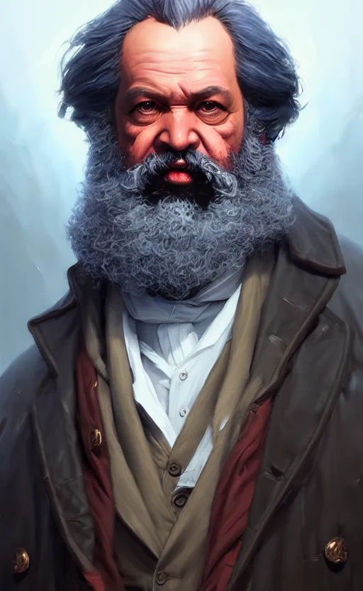 Image similar to highly detailed portrait of karl marx in gta v, stephen bliss, unreal engine, fantasy art by greg rutkowski, loish, rhads, ferdinand knab, makoto shinkai and lois van baarle, ilya kuvshinov, rossdraws, tom bagshaw, global illumination, radiant light, detailed and intricate environment