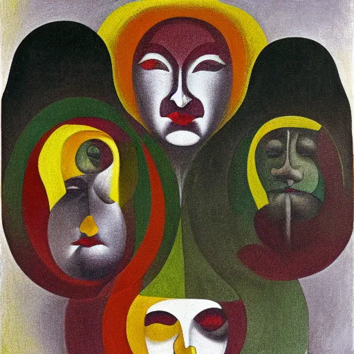 Image similar to floral face portrait by leonetto cappiello and wojciech siudmak and ernst fuchs, anni albers, oil on canvas