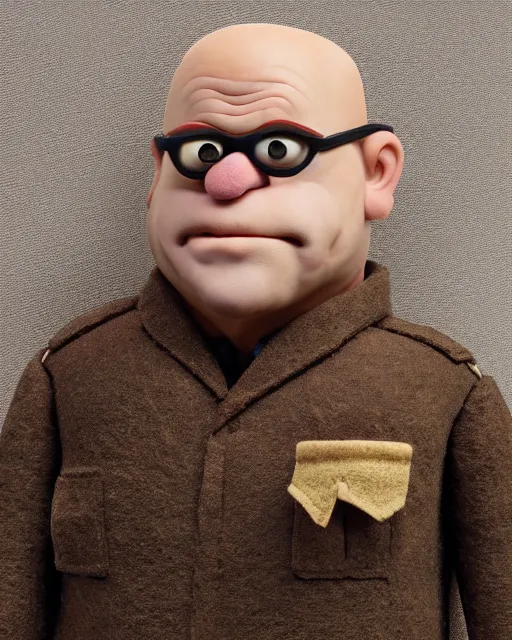 Image similar to hank schrader as a muppet. highly detailed felt. hyper real photo. 4 k.