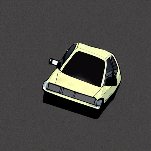 Image similar to a car flying off a cliff, in the style of scanner darkly, cell shaded