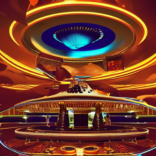 Image similar to futuristic casino, crisp, artistic, artstation, luxury, las vegas, beautiful, concept art