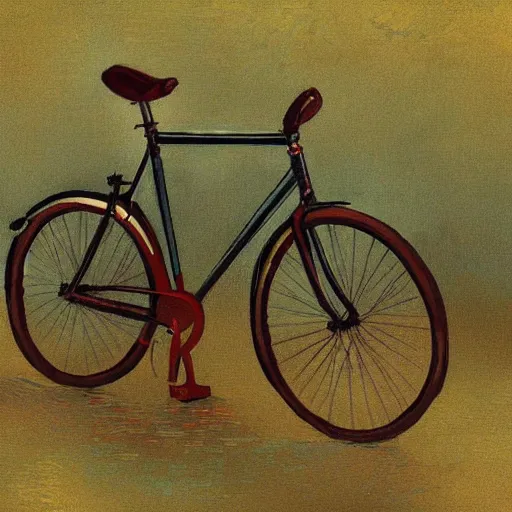 Image similar to a bicycle by vincent van gogh, digital art, trending on artstation