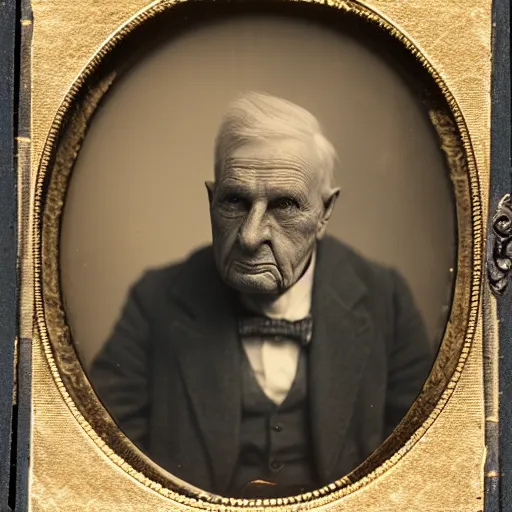 Image similar to facial portrait of a 9 2 year old gaywad, 1 9 1 9, ambrotype, award winning