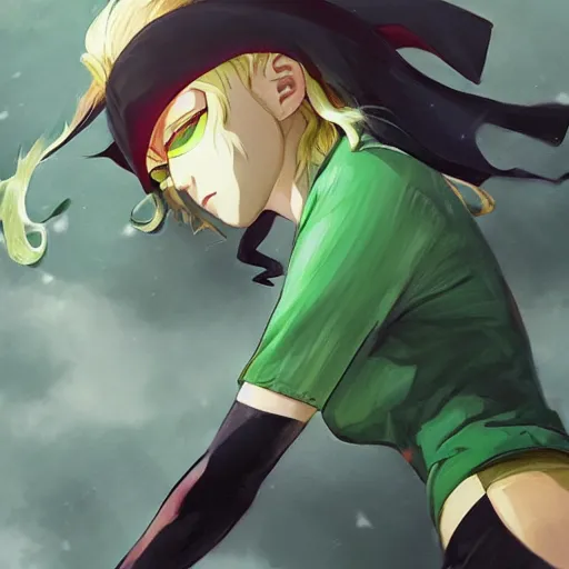 Image similar to tatsumaki from one punch man, art by makoto shinkai, ross tran, kuvshinov ilya, cushart krenz, wlop, detailed, sharp focus, intricate