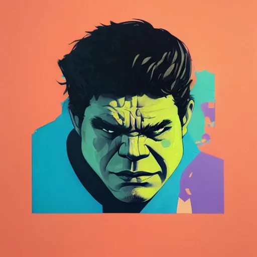 Image similar to Hulk profile picture by Sachin Teng, asymmetrical, Organic Painting , Matte Painting, geometric shapes, hard edges, graffiti, street art:2 by Sachin Teng:4