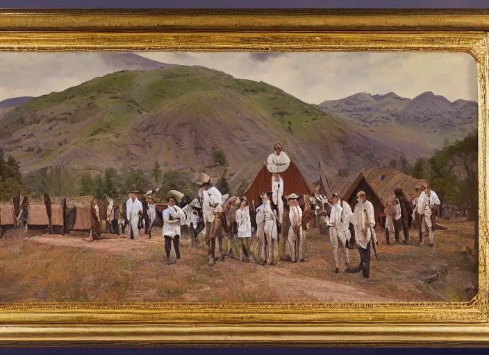 Prompt: mormon pioneers, highly detailed, kitamura