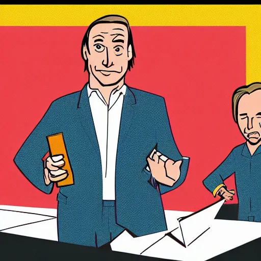 Image similar to better call saul, flat illustration