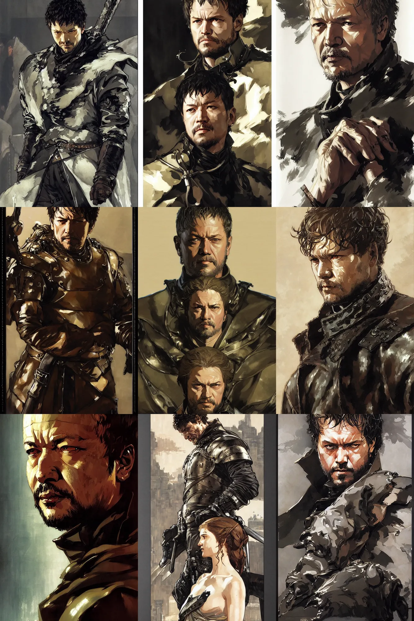 Prompt: portrait, game of thrones, painting by j. c. leyendecker, yoji shinkawa, katayama bokuyo