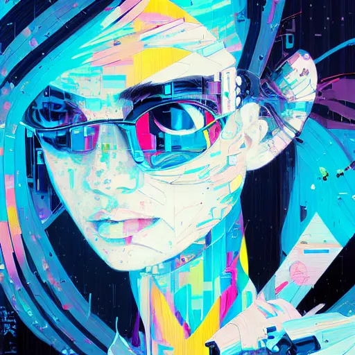 Image similar to palette knife glitch artwork of a cybernetic princess, sharp focus, by james jean, by rossdraws, frank franzzeta, sakimichan, mcbess, rutkowski