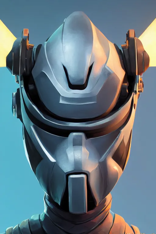 Image similar to epic mask helmet robot ninja portrait stylized as fornite style game design fanart by concept artist gervasio canda, behance hd by jesper ejsing, by rhads, makoto shinkai and lois van baarle, ilya kuvshinov, rossdraws global illumination radiating a glowing aura global illumination ray tracing hdr render in unreal engine 5