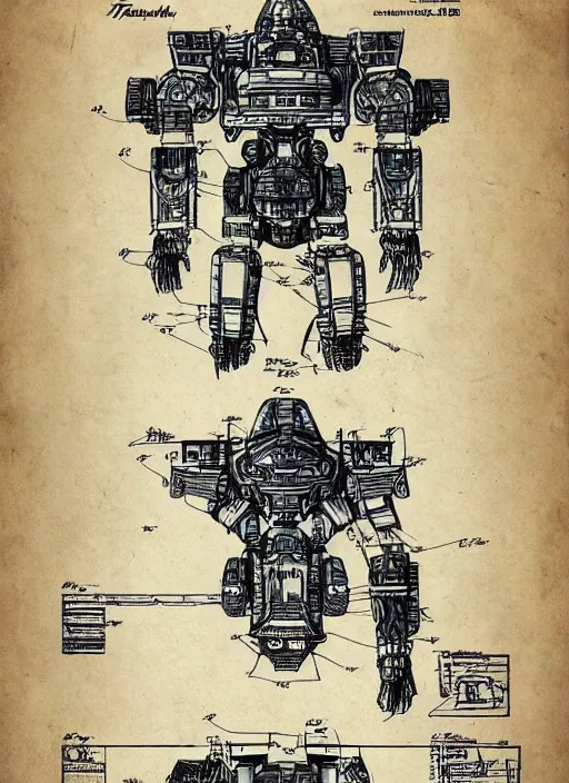 titanfall mech cross - section blueprints by thomas | Stable Diffusion ...