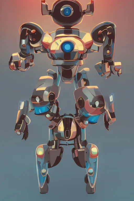 Image similar to metabots medabots medarotto medarot robot minimalist comics, behance hd by jesper ejsing, by rhads, makoto shinkai and lois van baarle, ilya kuvshinov, rossdraws global illumination ray tracing hdr radiating a glowing aura