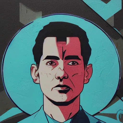 Image similar to Doctor Manhattan profile picture by Sachin Teng, asymmetrical, Organic Painting , Matte Painting, geometric shapes, hard edges, graffiti, street art:2 by Sachin Teng:4