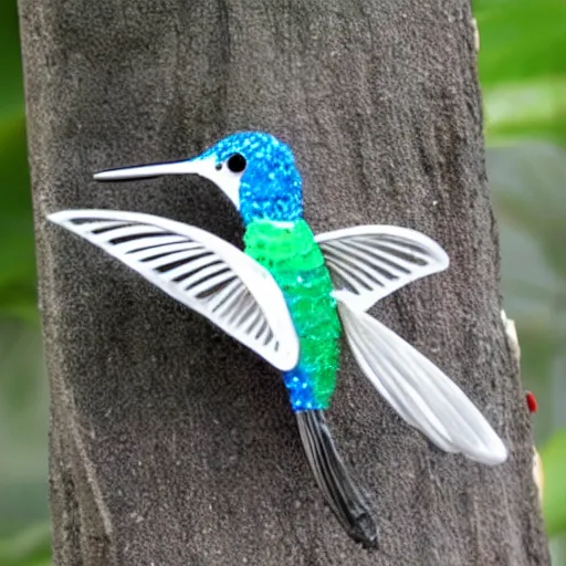 Image similar to hummingbird made out of crystal