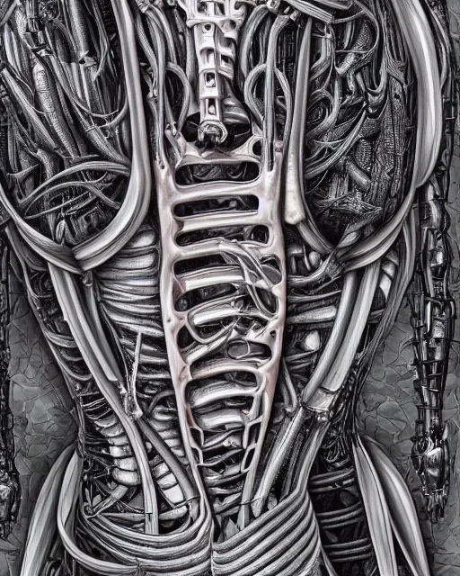 Image similar to balenciaga by hr giger, biomechanical, 4 k, hyper detailed