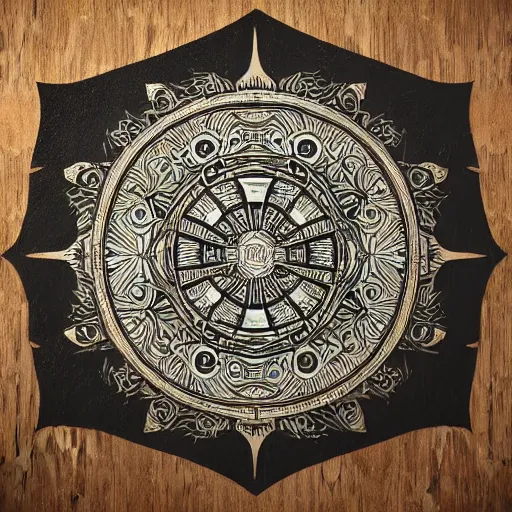 Image similar to woodcut alien forest mandala, hyper realistic, ultra detailed, epic, rococco, filigree, octane, unreal engine, 3 d render # unreal engine